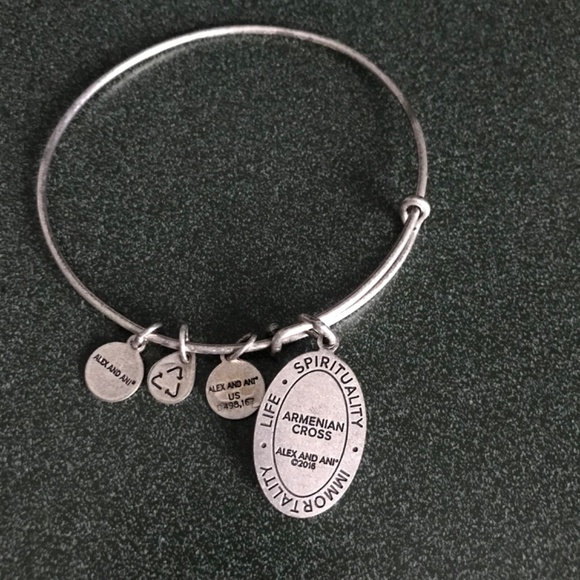 Alex and Ani Expandable Wire Bracelet Armenian Cross Charm - Picture 5 of 10